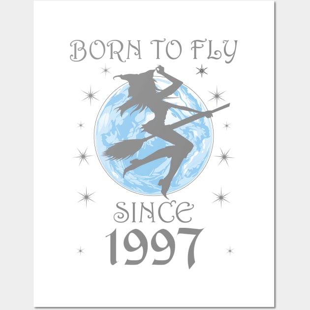 BORN TO FLY SINCE 1941 WITCHCRAFT T-SHIRT | WICCA BIRTHDAY WITCH GIFT Wall Art by Chameleon Living